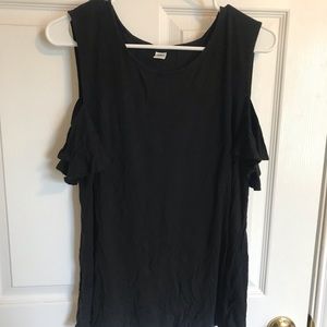 Black cold shoulder top